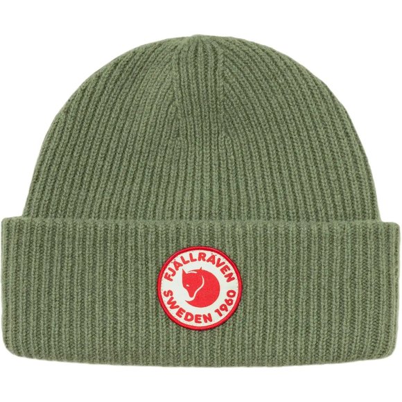 Fjallraven 1960 Logo Wool Caper Olive Green Beanie Hat - Picture 9 of 11